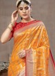 Golden Yellow Art Silk Saree